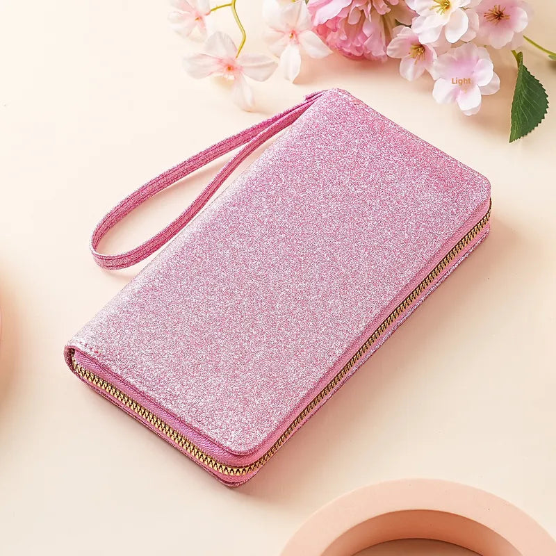 ✨🌈 Solid Colour Glitter Long Wallet 🌈✨