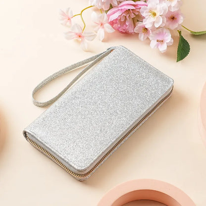 ✨🌈 Solid Colour Glitter Long Wallet 🌈✨