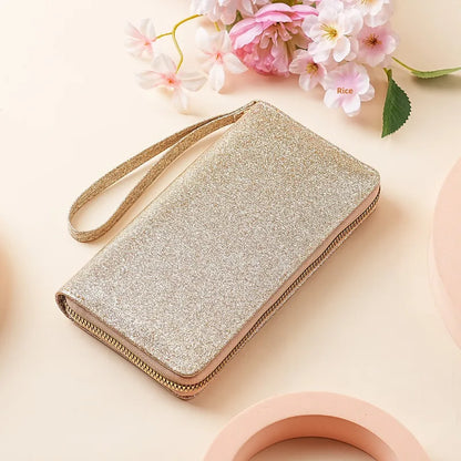 ✨🌈 Solid Colour Glitter Long Wallet 🌈✨