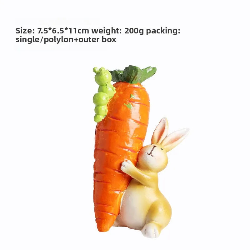🥕🐰 3pc Cute Resin Easter Rabbit Ornament 🐰🥕