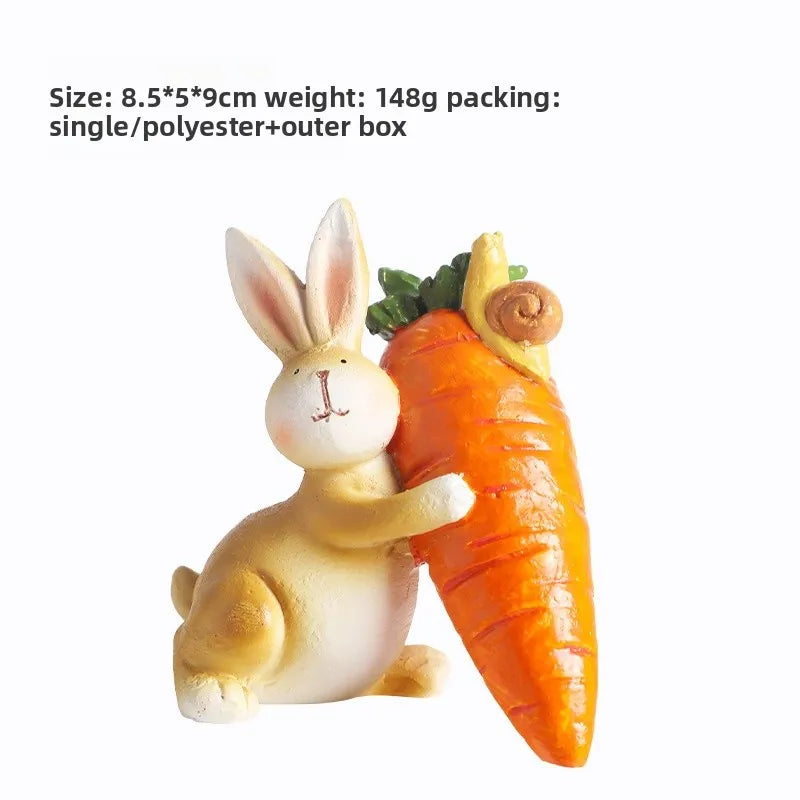 🥕🐰 3pc Cute Resin Easter Rabbit Ornament 🐰🥕