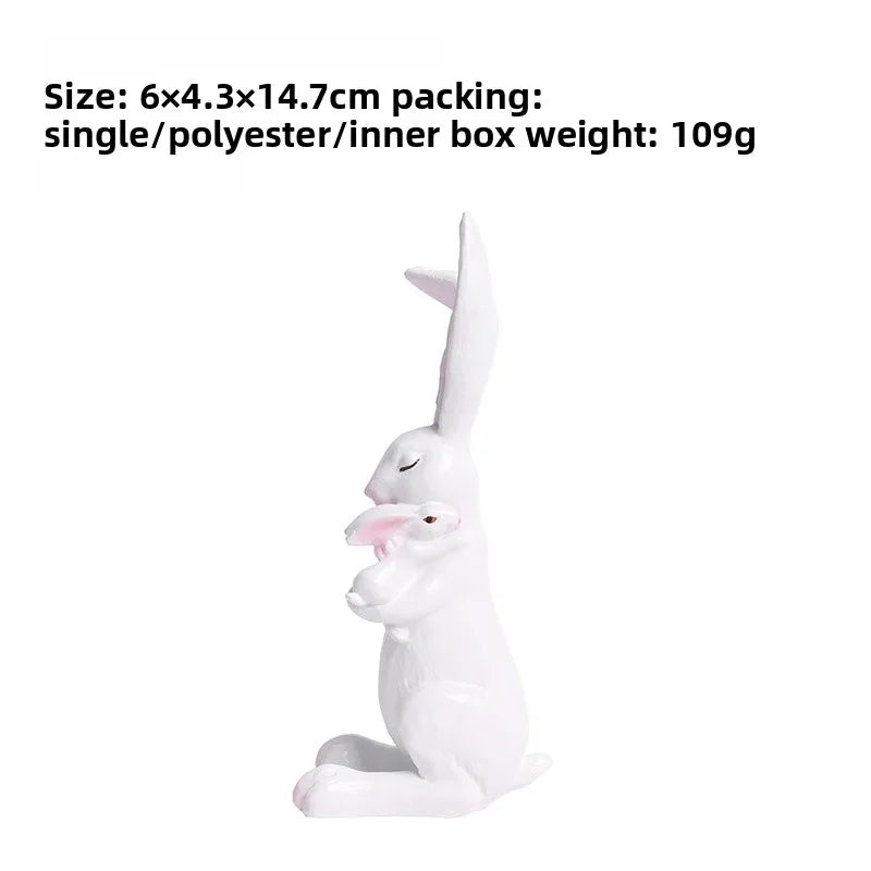 🐰 2pc Easter Rabbit Resin Ornament Mother & Baby Set 🐰