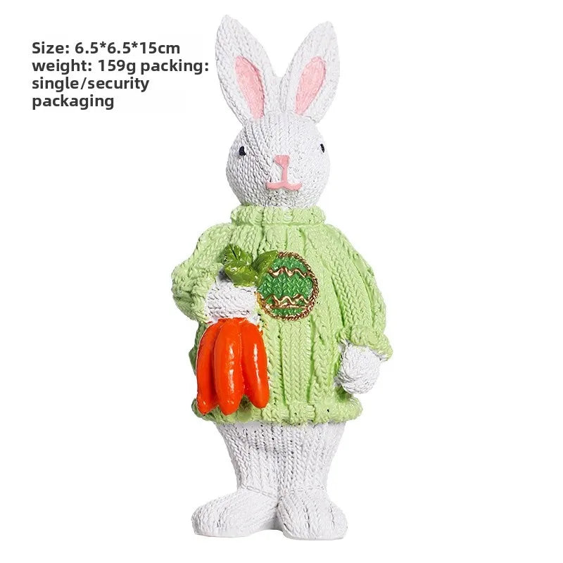 🐇 2pc Nordic Style Synthetic Resin Easter Rabbit Ornament 🐇