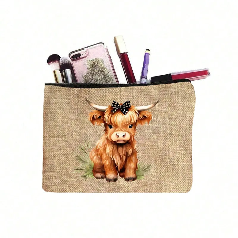 🐮💄 Highland Cow Cosmetic Bags 💄🐮