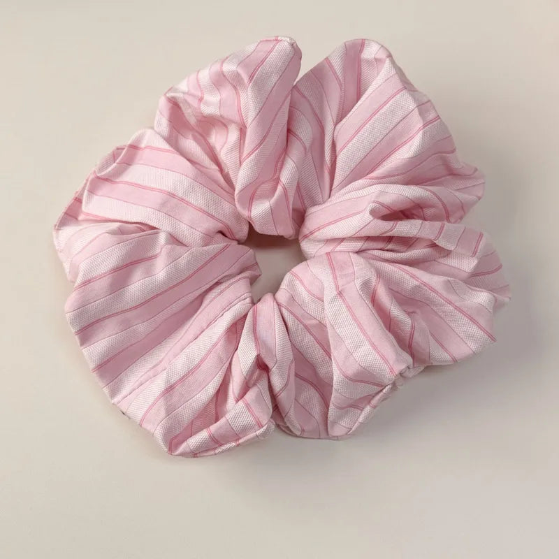 🌸 Sweet Pink Plaid Hair Band & Scrunchie Set 🌸