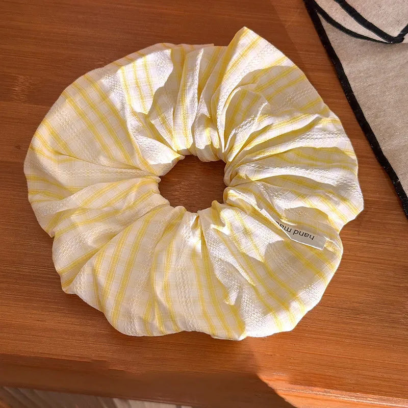 💛 Sweet Yellow Plaid Hair Band & Scrunchie Set 💛