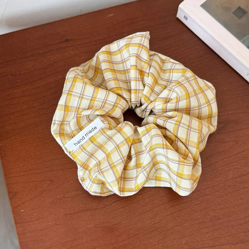💛 Sweet Yellow Plaid Hair Band & Scrunchie Set 💛