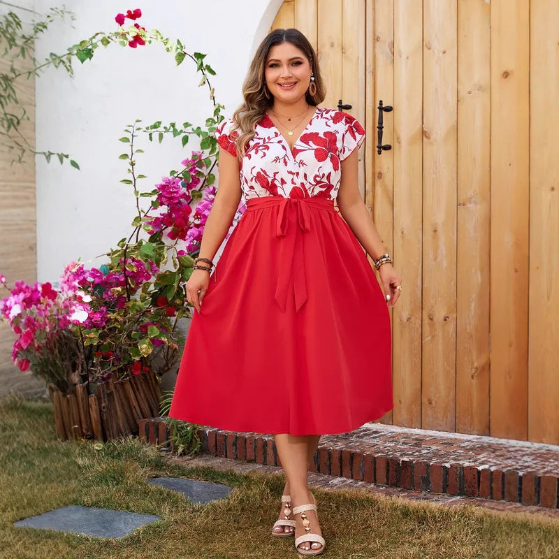 💃 Red Floral Dress 💃