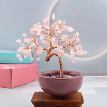 💎🌳 Natural Fortune Crystal Tree Tea Cup Treasure Bowl Money Tree 🌳💎