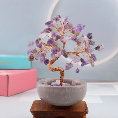💎🌳 Natural Fortune Crystal Tree Tea Cup Treasure Bowl Money Tree 🌳💎
