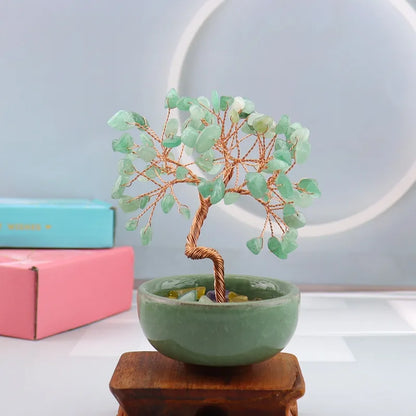 💎🌳 Natural Fortune Crystal Tree Tea Cup Treasure Bowl Money Tree 🌳💎