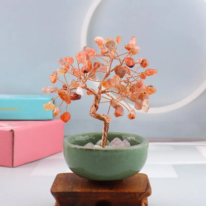 💎🌳 Natural Fortune Crystal Tree Tea Cup Treasure Bowl Money Tree 🌳💎