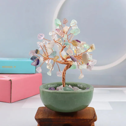 💎🌳 Natural Fortune Crystal Tree Tea Cup Treasure Bowl Money Tree 🌳💎