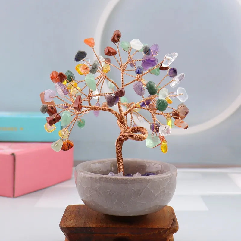 💎🌳 Natural Fortune Crystal Tree Tea Cup Treasure Bowl Money Tree 🌳💎