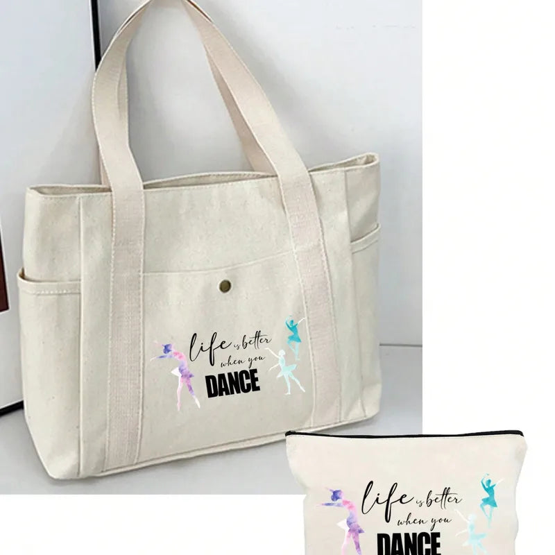 💃 Life Is Better When You Dance” Tote Bag Set 💃