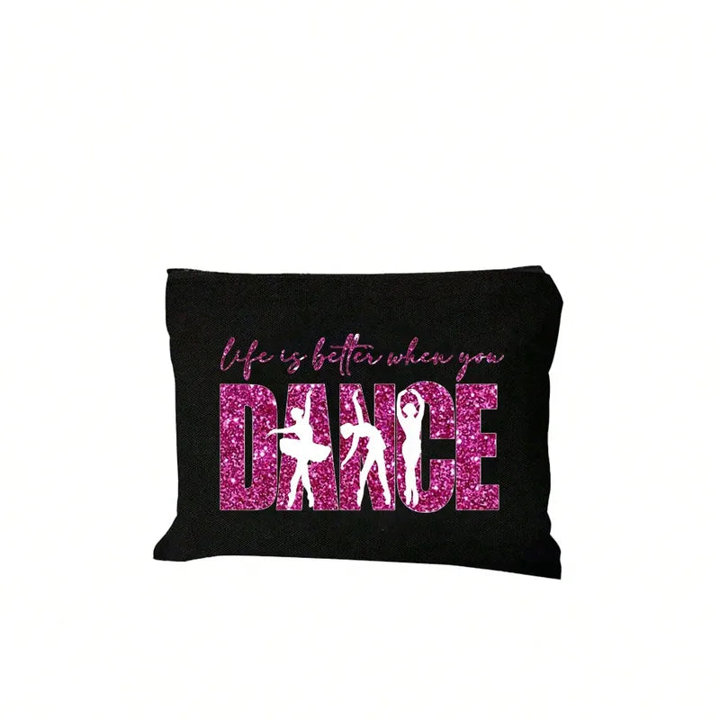 ✨ Black With Hot Pink “Life Is Better When You Dance” Tote Bag Set ✨