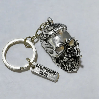 💀🔑 “Old F*ckers Club” Skull Keyring 🔑 💀