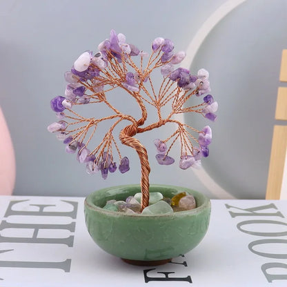 💎🌳 Natural Fortune Crystal Tree Tea Cup Treasure Bowl Money Tree 🌳💎