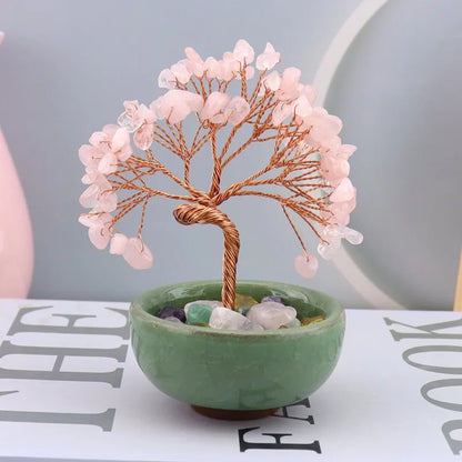 💎🌳 Natural Fortune Crystal Tree Tea Cup Treasure Bowl Money Tree 🌳💎
