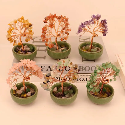 💎🌳 Natural Fortune Crystal Tree Tea Cup Treasure Bowl Money Tree 🌳💎