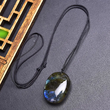 ✨ Natural Labradorite Crystal Pendant Necklace ✨