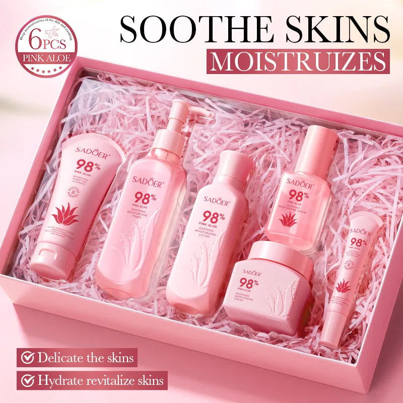 🌸 Natural Pink Aloe Facial Care Set 🌸