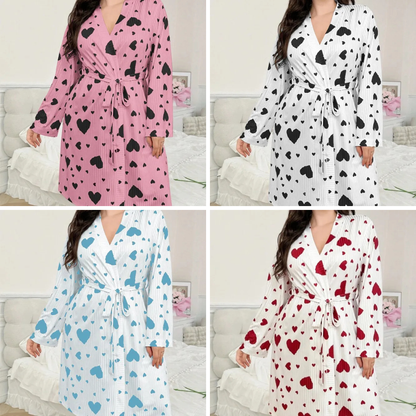 💖 Silk Thin Heart Dressing Gown 💖
