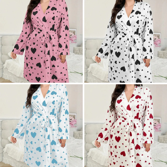💖 Silk Thin Heart Dressing Gown 💖