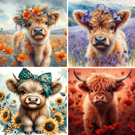 🐮  Highland Cow Diamond Paintings (3 Designs!) 🐮