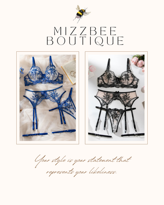 Black/Blue Lingerie Sets