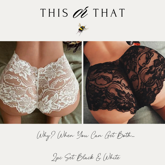 🖤🤍 2pc French-Style Lacy Knickers Set