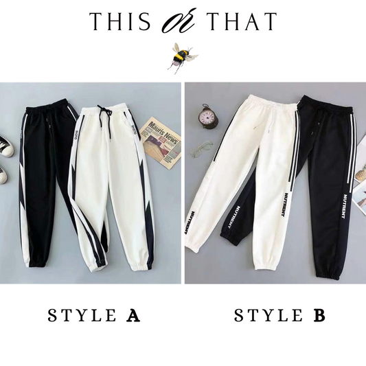 Black & White Style Tracksuit Bottoms