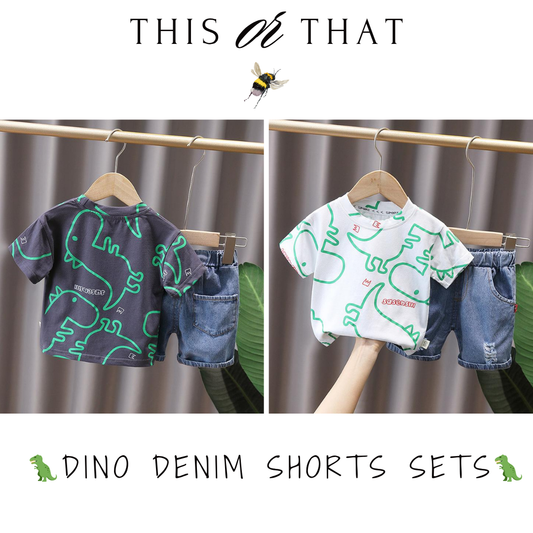 🦖 Dino Denim Shorts Sets 🦖