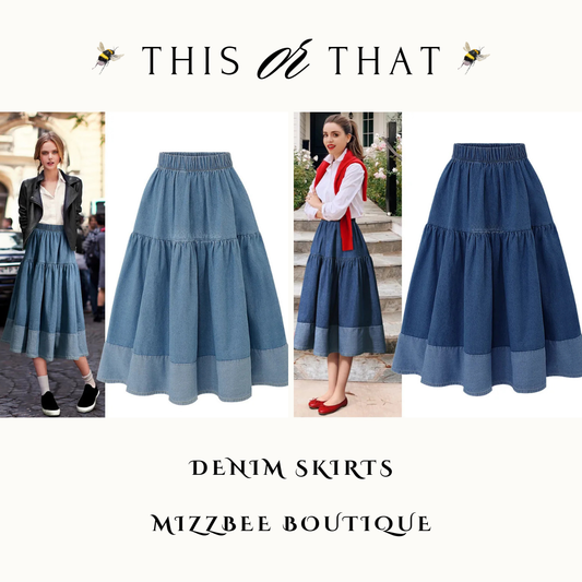 💙 Knee-Length Distressed Denim Skirt 💙