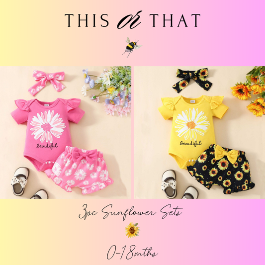 🌻 Adorable 3pc Sunflower Sets 🌻