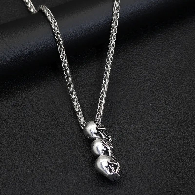 💀 See No Evil, Hear No Evil, Speak No Evil - Skull Necklace 💀