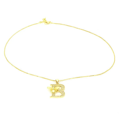 🐝 Gold Diamante Bee Initial Necklace 🐝