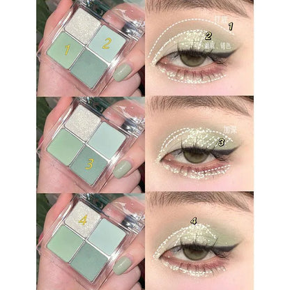 🧚 Fairy Mint Milk Green 4-Colour Eyeshadow Palette ♀️