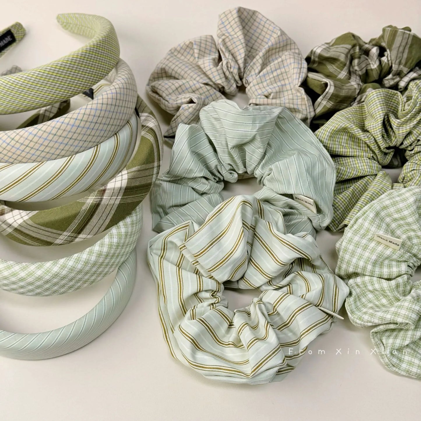 🌿 12pc Green Hairband & Scrunchie Set 🌿