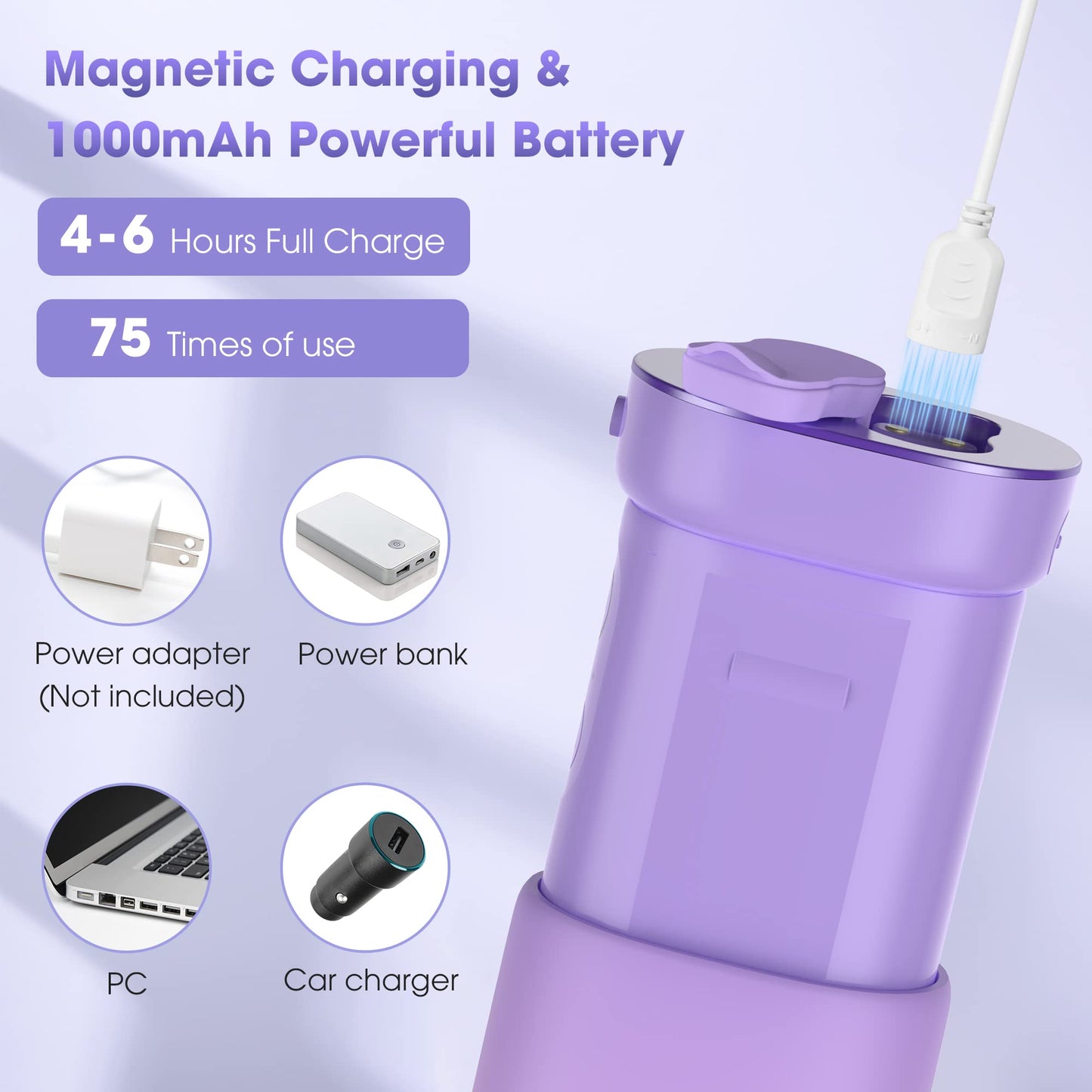 Water Flosser Cordless Oral Irrigator - Purple