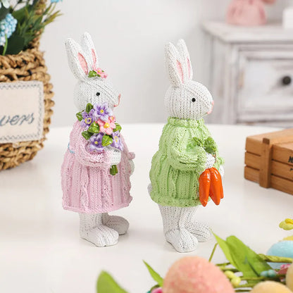 🐇 2pc Nordic Style Synthetic Resin Rabbit Ornament 🐇