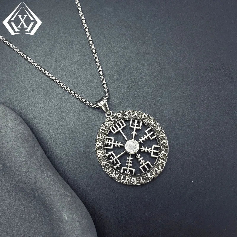 🛡️⚔️ Nordic Vintage Double-Sided Hollow Viking Runes Necklace ⚔️🛡️