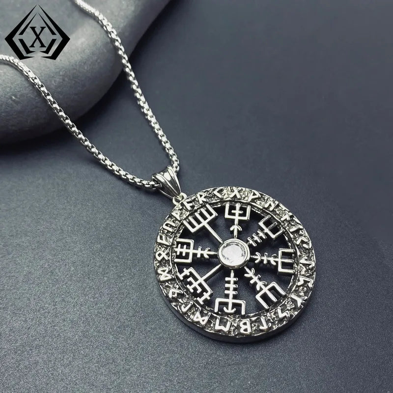 🛡️⚔️ Nordic Vintage Double-Sided Hollow Viking Runes Necklace ⚔️🛡️