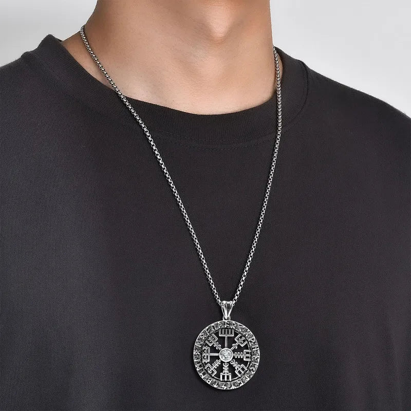 🛡️⚔️ Nordic Vintage Double-Sided Hollow Viking Runes Necklace ⚔️🛡️