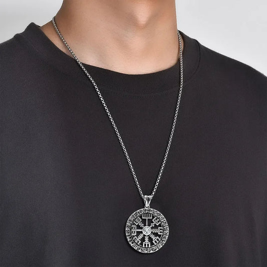 🛡️⚔️ Nordic Vintage Double-Sided Hollow Viking Runes Necklace ⚔️🛡️