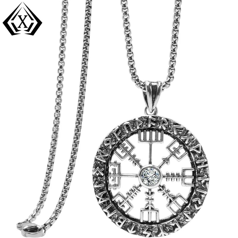 🛡️⚔️ Nordic Vintage Double-Sided Hollow Viking Runes Necklace ⚔️🛡️