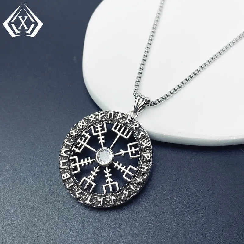 🛡️⚔️ Nordic Vintage Double-Sided Hollow Viking Runes Necklace ⚔️🛡️