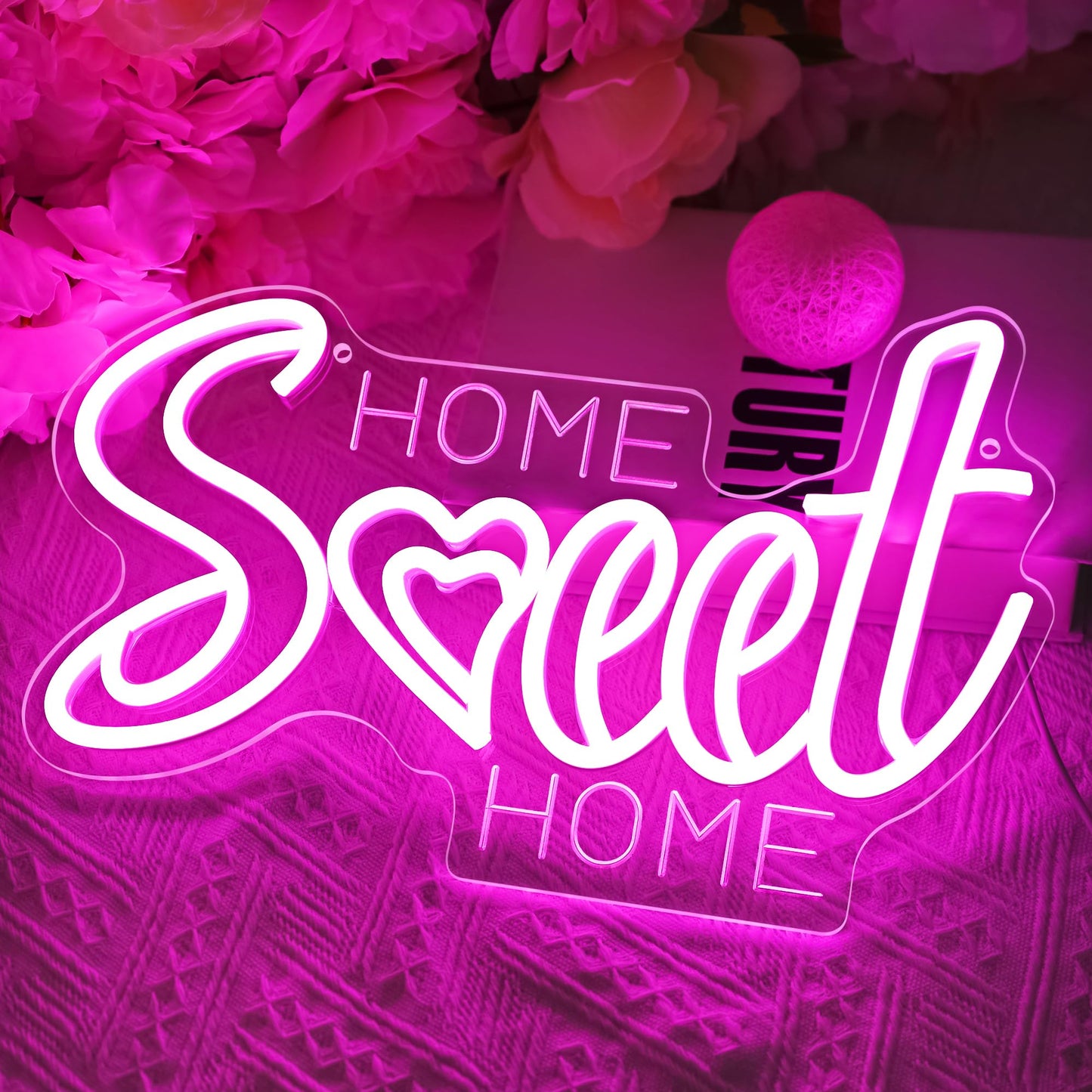 3D Engraved Home Sweet Home Neon Sign LED Wall Light