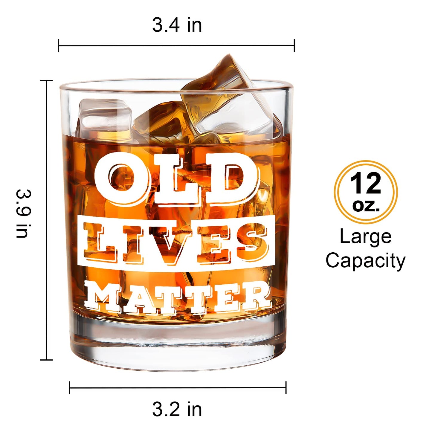 🥃 Old Lives Matter Whiskey Glass – 340ml in Wooden Gift Box 🥃