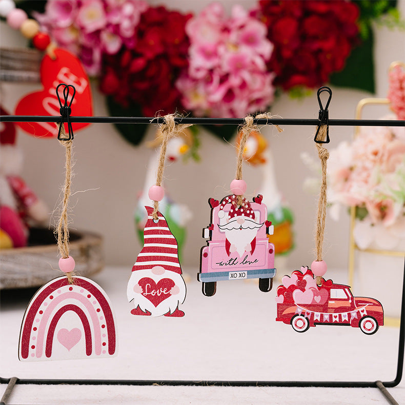 💘 Romantic Wood Hanging Ornaments 💘